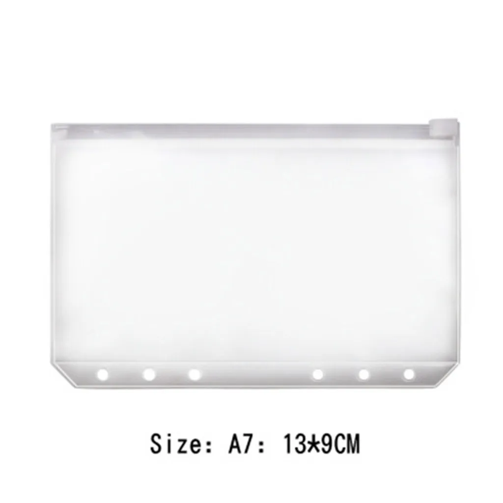 PVC Ordnertaschen  Zipper Transparenten Plastik Binder Taschen 6 Löcher Binder Zipper für A7 Binder Notizbuch